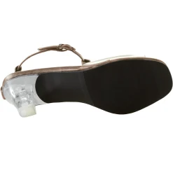 The Marnie Sandal with Rhinestone Strap and 2.5” Clear Acrylic Heel