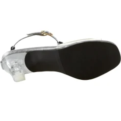 The Marnie Sandal with Rhinestone Strap and 2.5” Clear Acrylic Heel