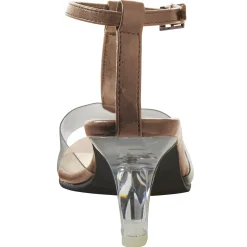 The Marnie Sandal with Rhinestone Strap and 2.5” Clear Acrylic Heel