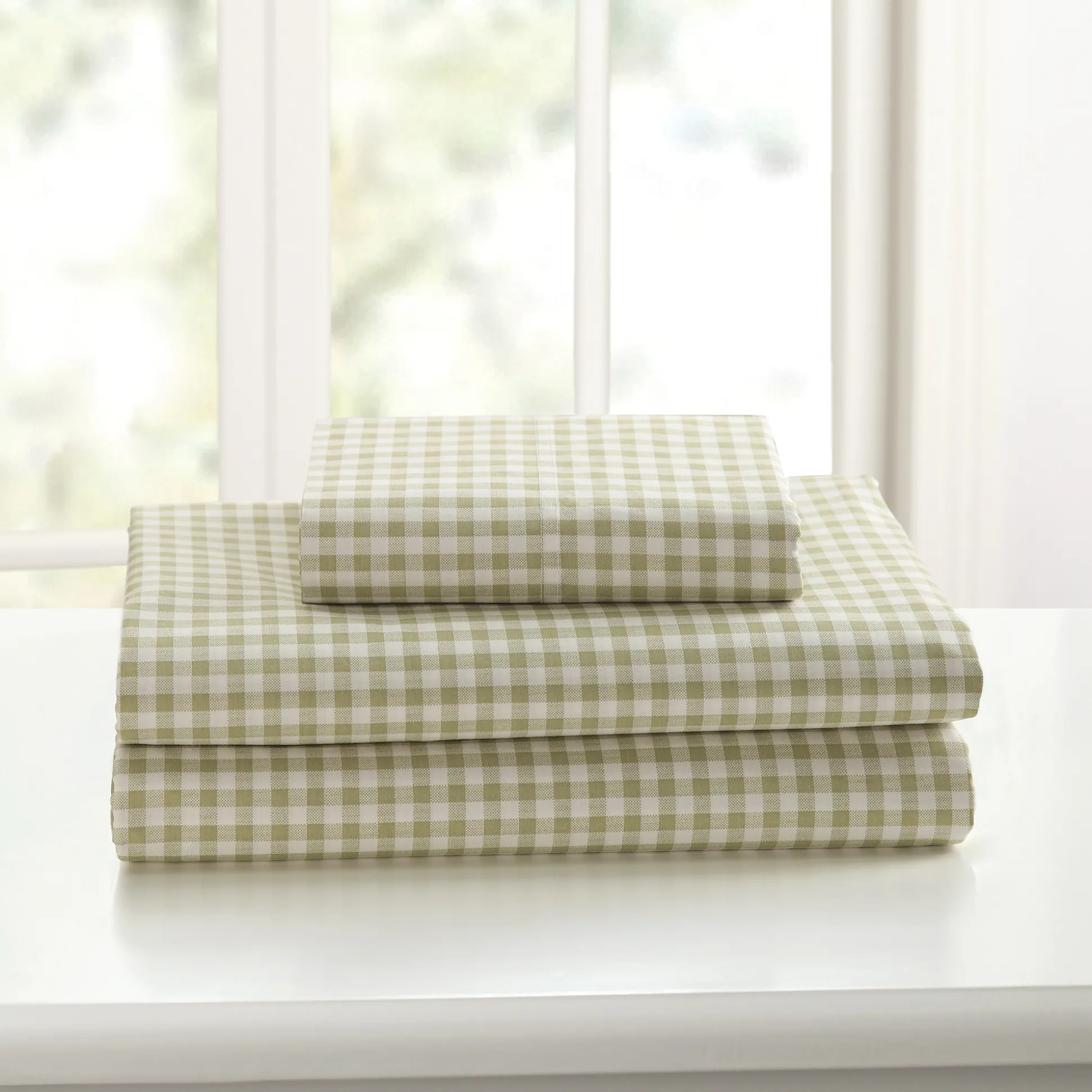 250-Thread Count Cotton Gingham Sheet Set