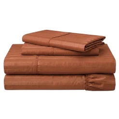 400-Thread Count Egyptian Cotton Sateen Stripe Sheet Set