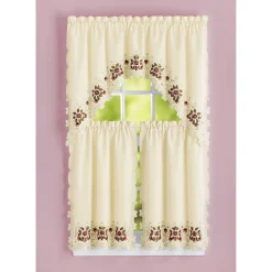Tina Embroidered Cutwork Curtain Set