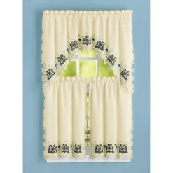 Tina Embroidered Cutwork Curtain Set