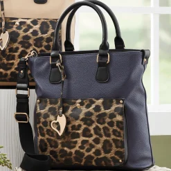 Tori II Tote with Leopard-Print Patch Pocket