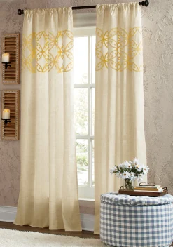 Towel-Embroidered Linen Print Panel