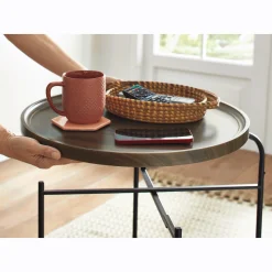 Tray-Top Rolling Accent Table