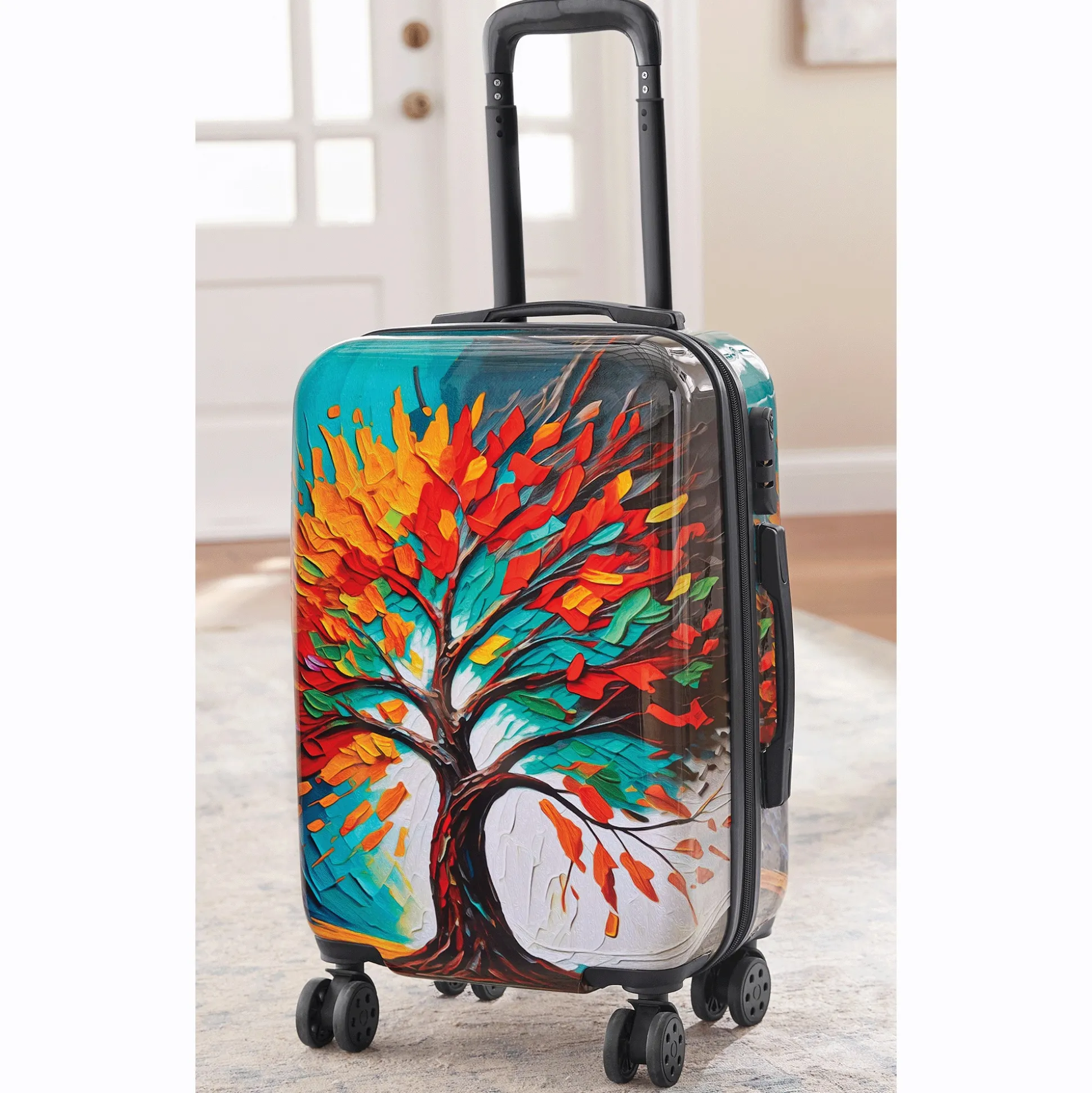 Tree of Life Luggage Set - Hardsided Carry-On with 2 Toiletry Bags