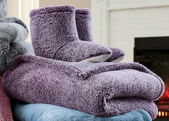 Ultraplush Throw Blanket and Bootie Slippers Gift Set