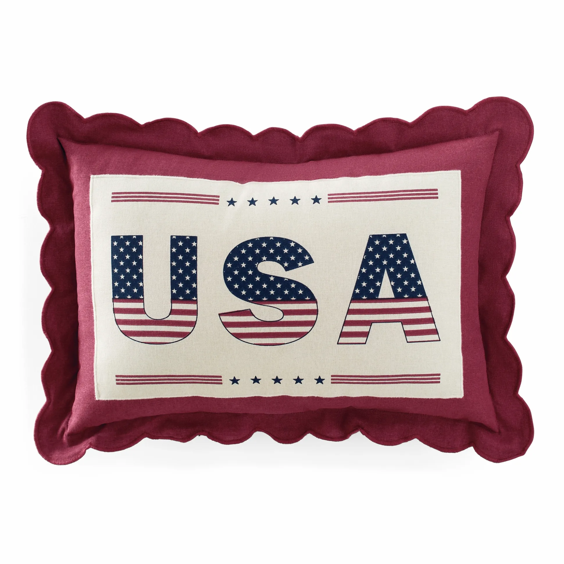 USA Scalloped-Edge Accent Pillow