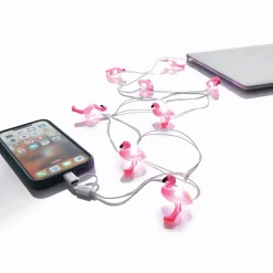 USB Charging Cable with Flamingo Lights