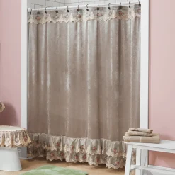 Velvet Ruffle Shower Curtain
