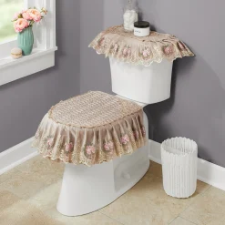 Velvet Toilet Cover Set