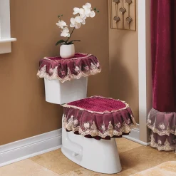 Velvet Toilet Cover Set