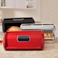 Ventilated Countertop Metal Breadbox with Window