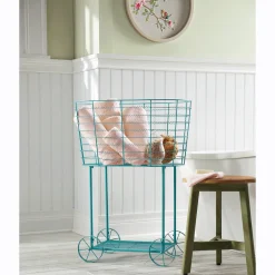 Vintage Rolling Laundry Cart