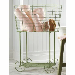 Vintage Rolling Laundry Cart