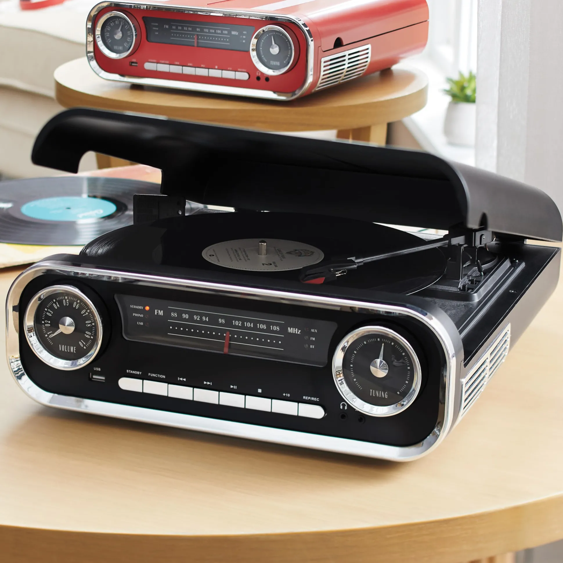 Vintage Turntable Speaker with Bluetooth