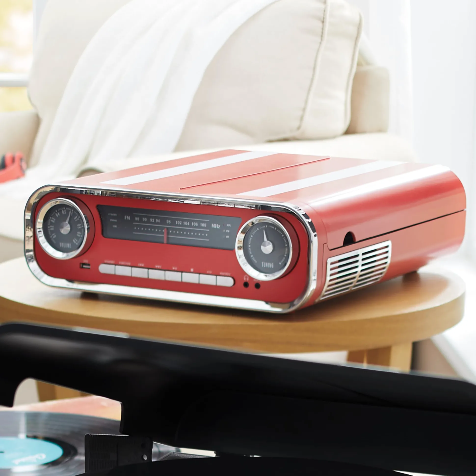 Vintage Turntable Speaker with Bluetooth