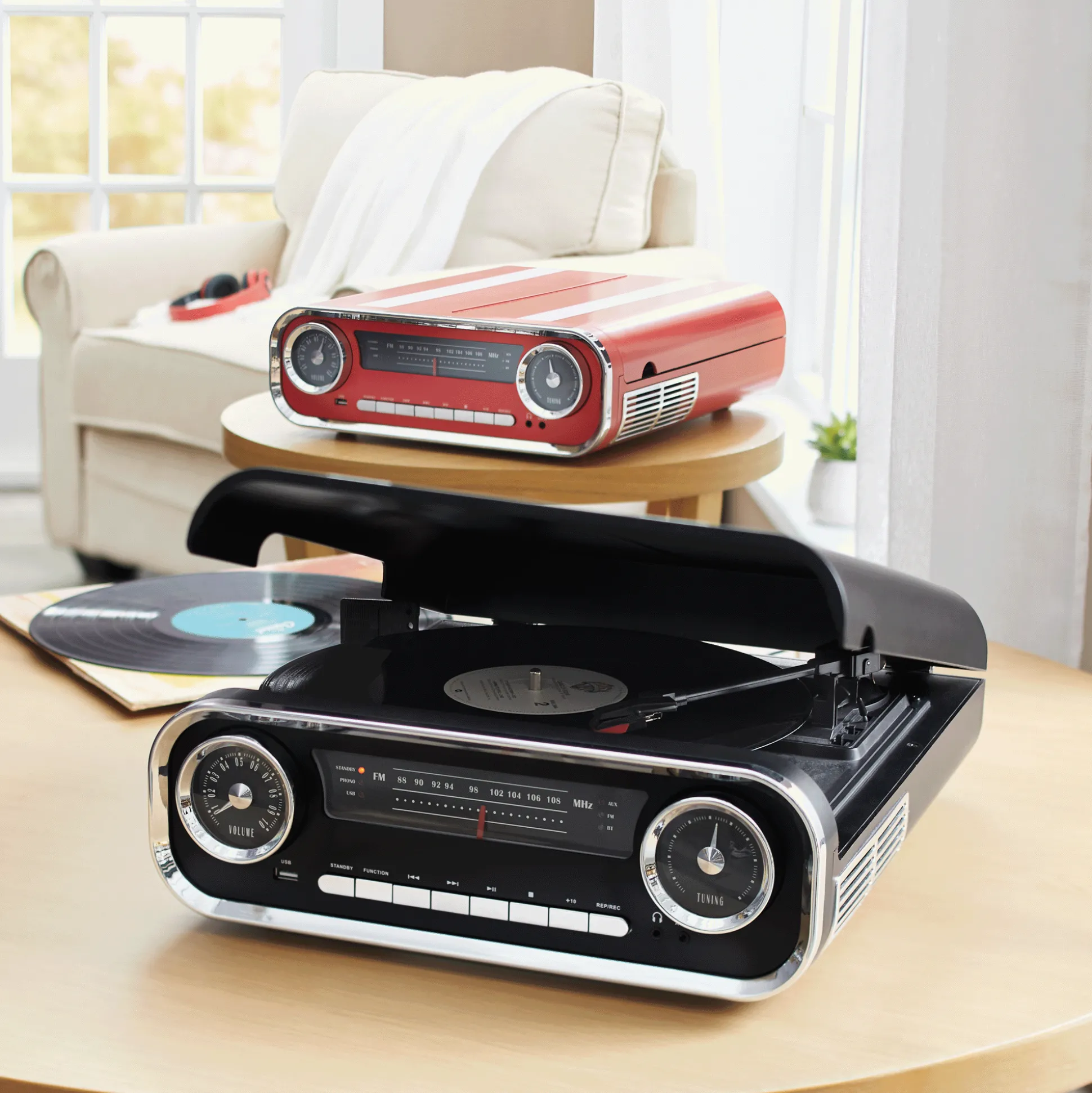 Vintage Turntable Speaker with Bluetooth
