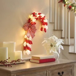 Vintage Twinkling Candy Cane Wreath