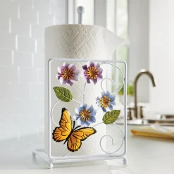 Violet Butterfly Paper Towel Holder