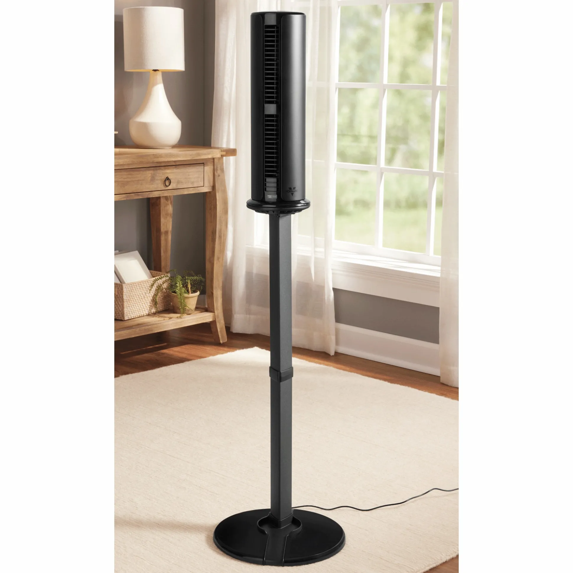 Vornado ATOM 2S AE Oscillating Tower Fan with Stand & Alexa