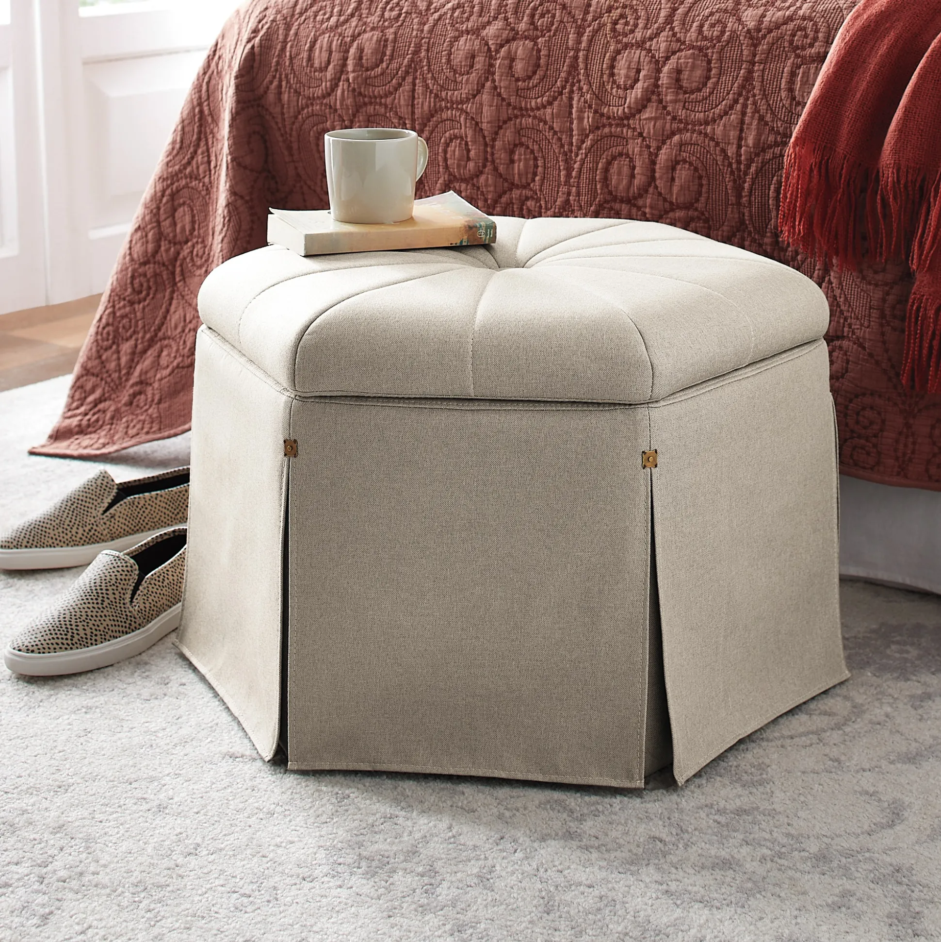 Waverly Shoe Storage Ottoman