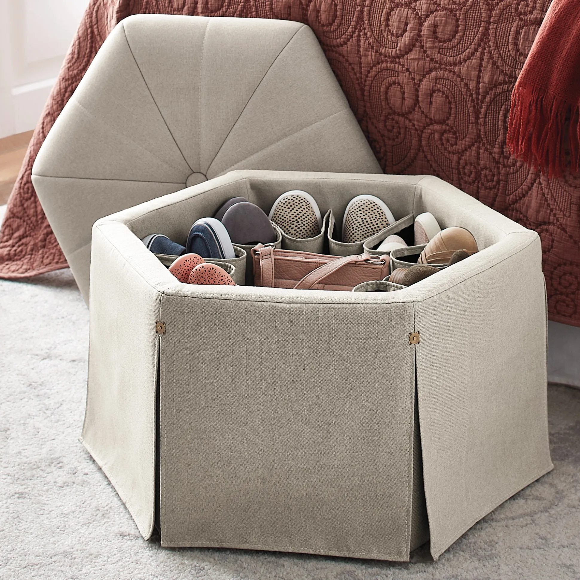 Waverly Shoe Storage Ottoman