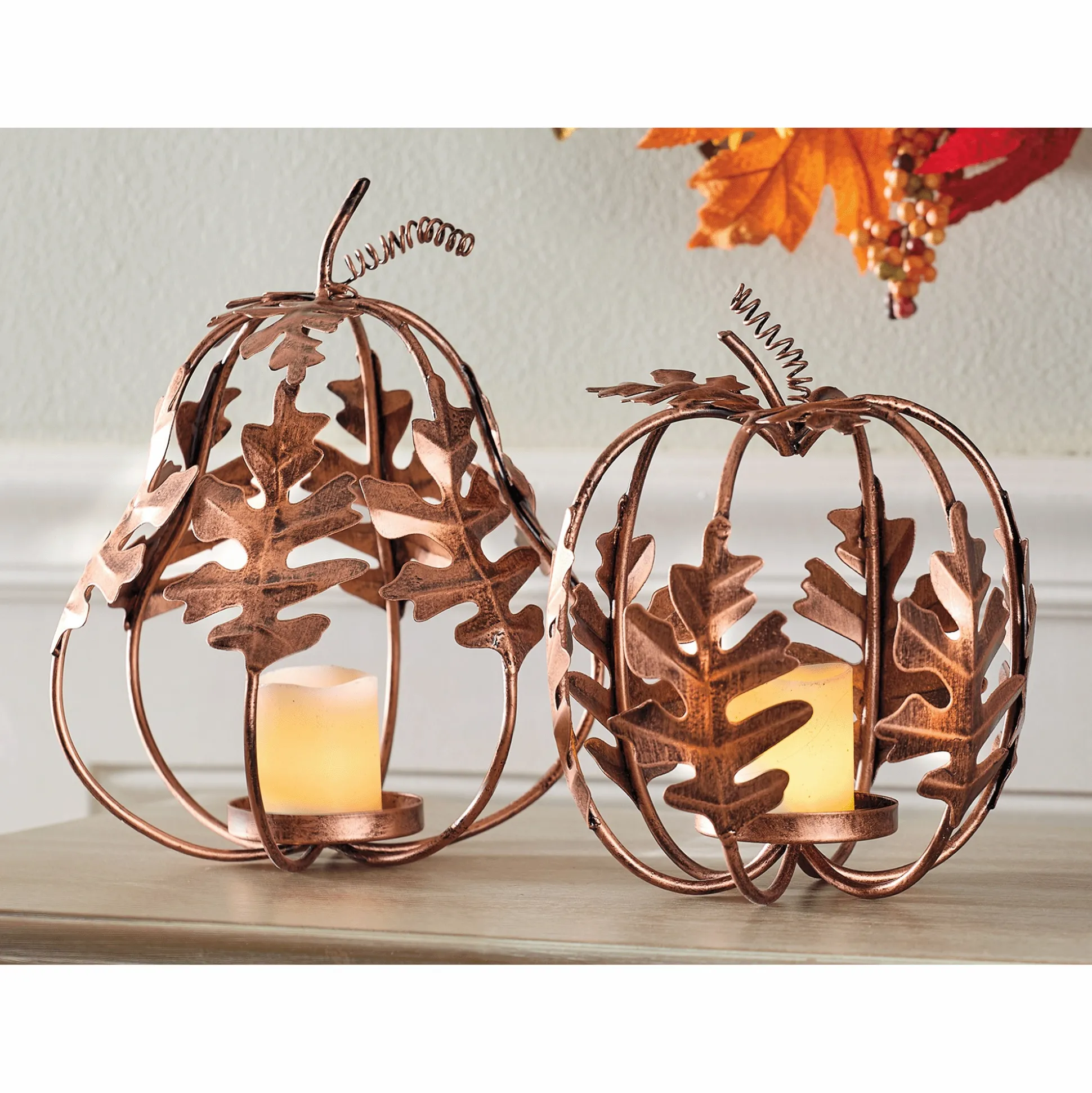 Welded-Metal Pumpkin or Gourd Luminary