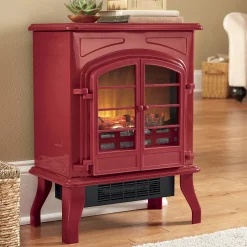 1500W Electric Fireplace Stove Heater with Remote & Realistic Flame Effect
