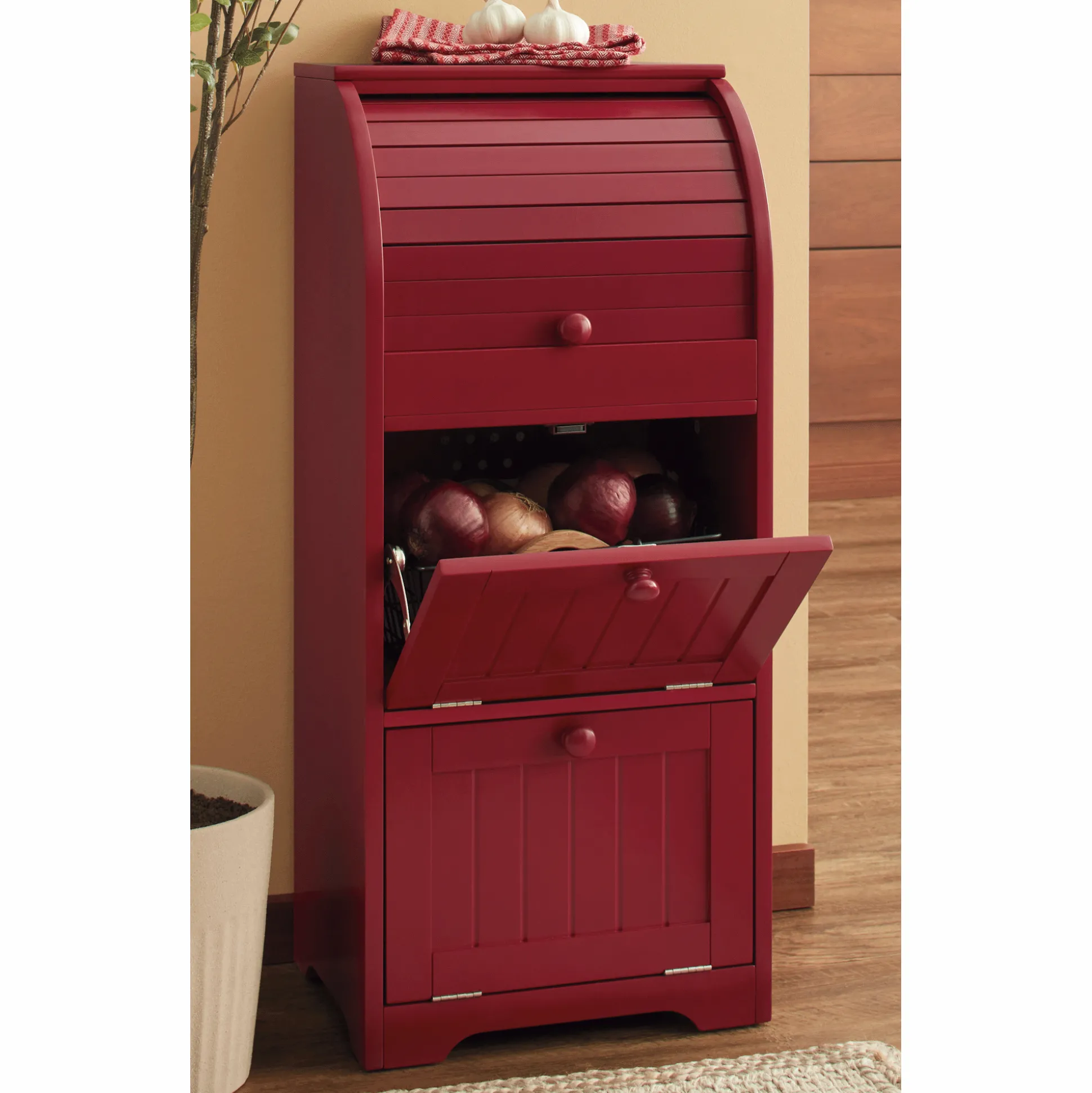 Westwick 3-Section Vegetable Storage Bin Cabinet