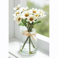 White Daisies in Glass Vase