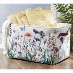 Wildflower Printed Tote Basket