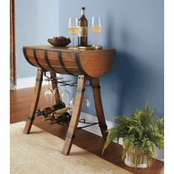 Wine Rack Barrel Table