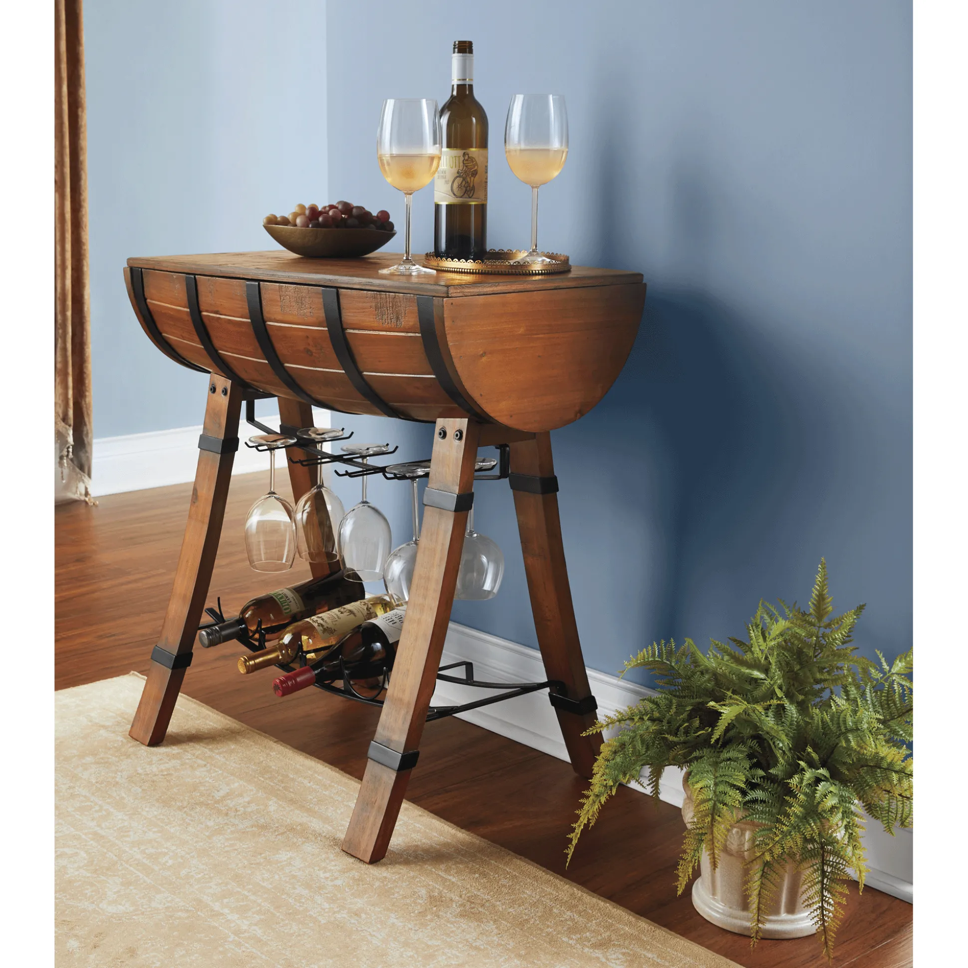 Wine Rack Barrel Table