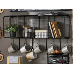 Wire Wall Shelf with Hooks