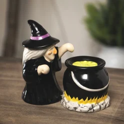 Witch and Cauldron Salt & Pepper Shakers