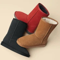 Women's Classic Genuine Suede Boot with Faux-Fur Lining