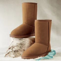Women's Classic Genuine Suede Boot with Faux-Fur Lining