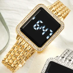 Women’s Crystal Rectangular Digital Watch