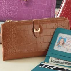 Women's Faux-Croco Wallet