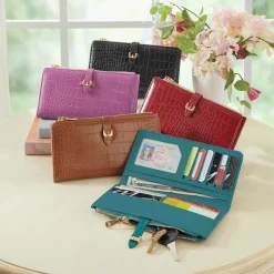 Women's Faux-Croco Wallet