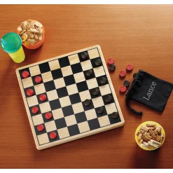 Wooden Checkers Set