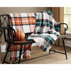 Wool-Blend Plaid Blanket
