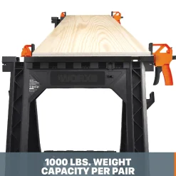 Worx Clamping Sawhorses (Set of 2) with Bar Clamps