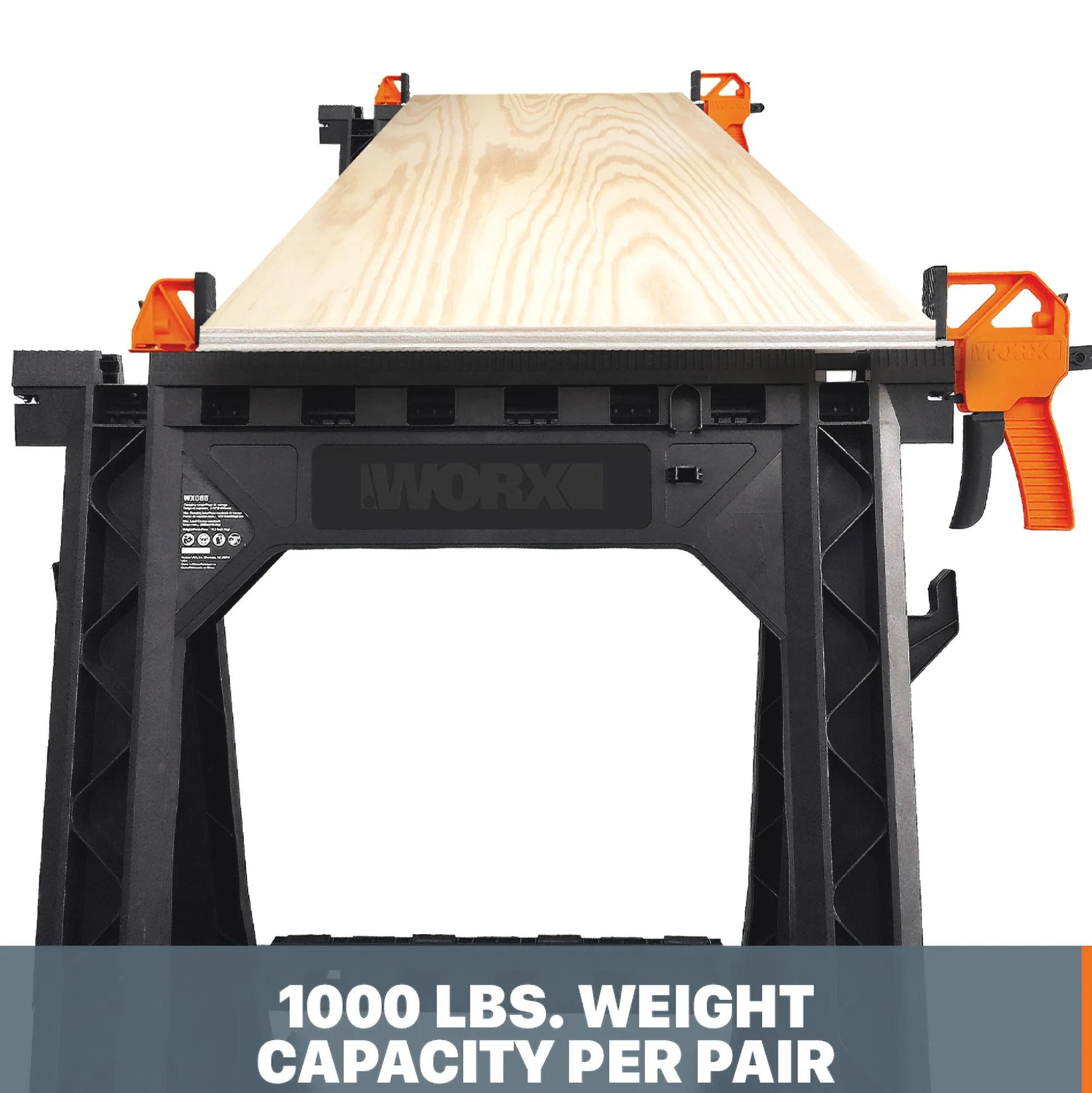 Worx Clamping Sawhorses (Set of 2) with Bar Clamps