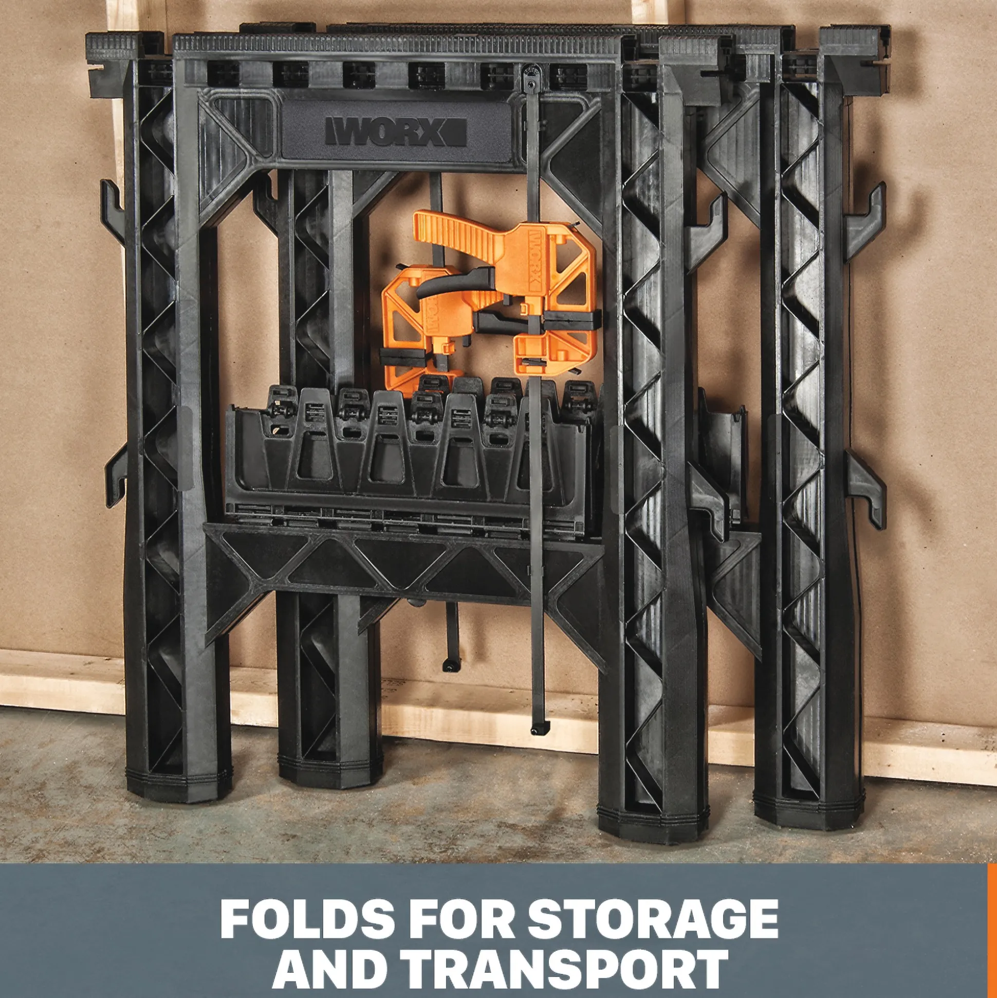 Worx Clamping Sawhorses (Set of 2) with Bar Clamps
