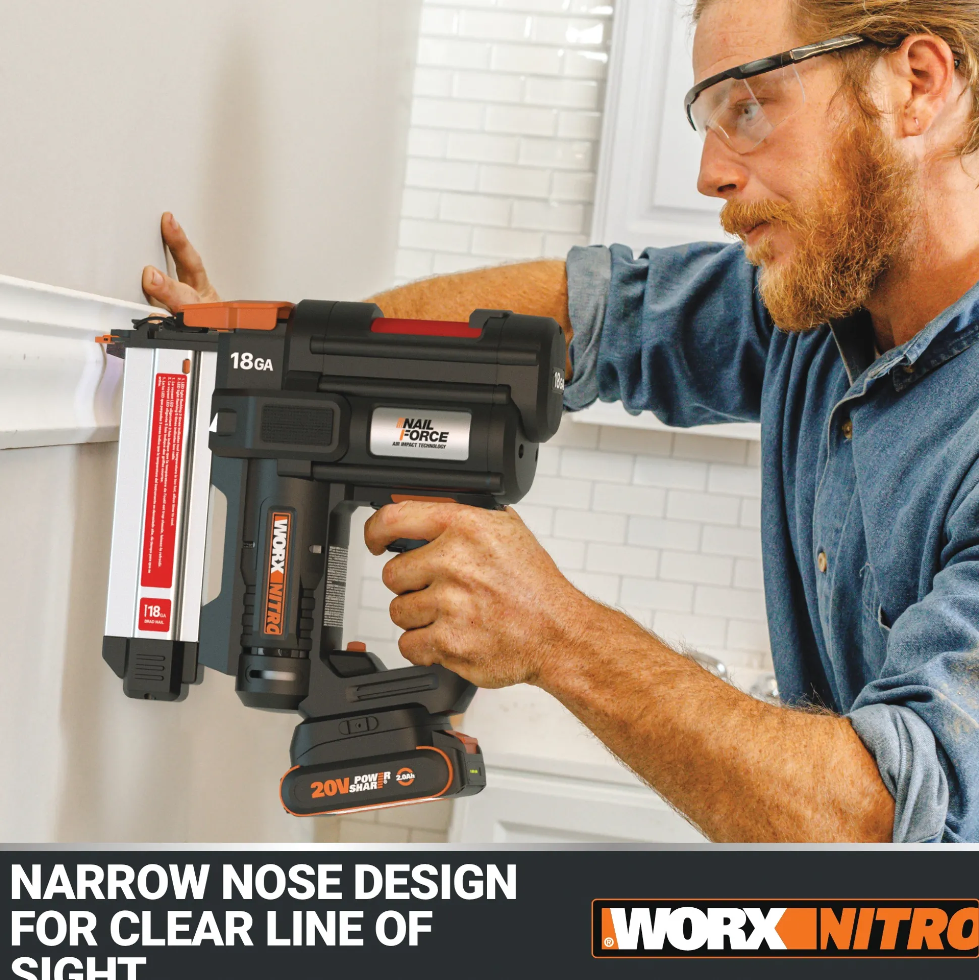 Worx 20V Nitro Brad Nail Gun (Tool Only)