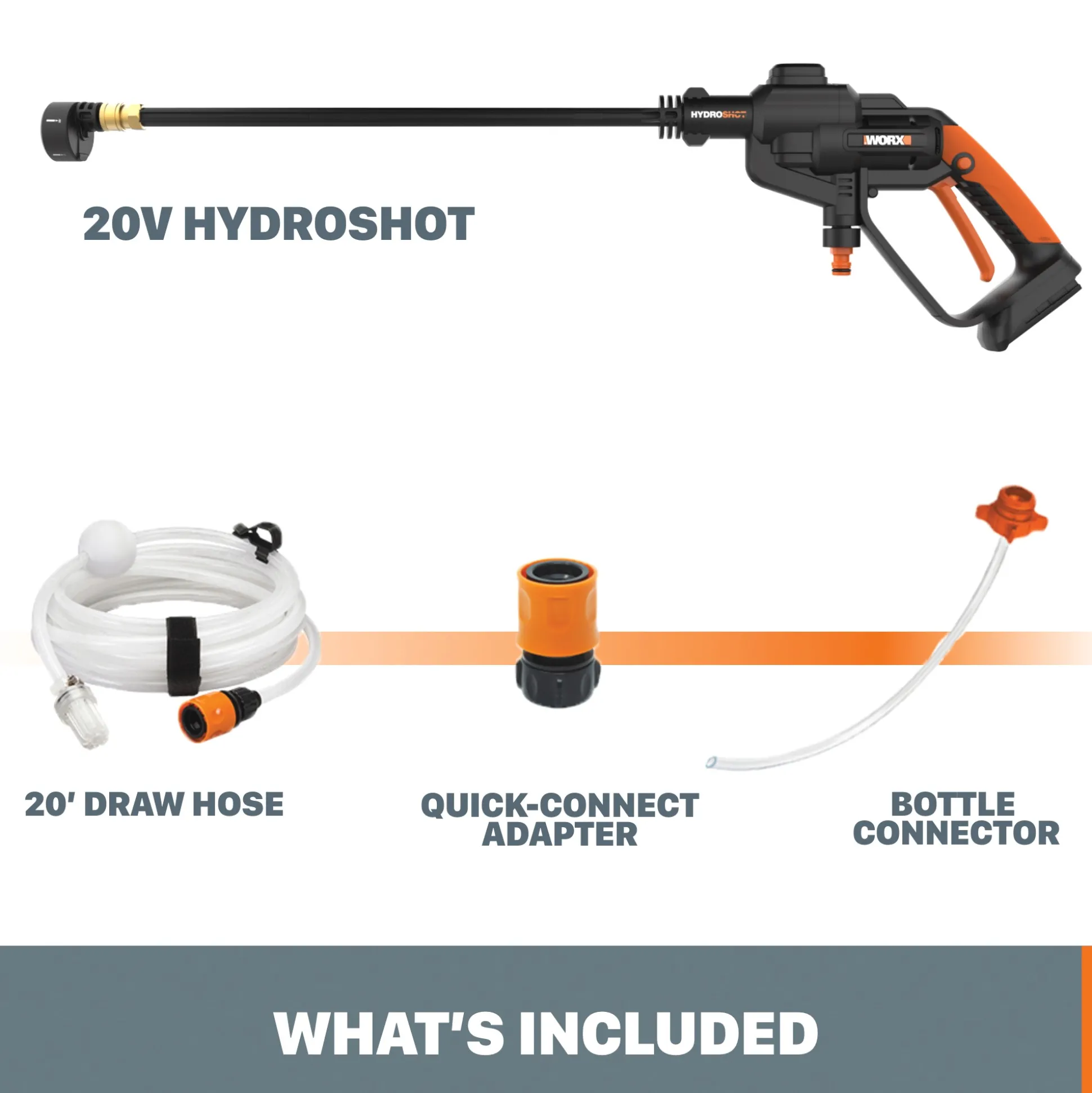 Worx 20V Power Share 4.0Ah Hydroshot Portable Power Cleaner (415 MAX PSI)
