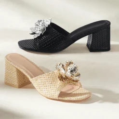 Woven 3-D Floral Slide
